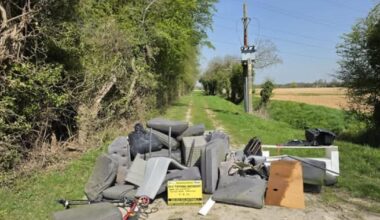 Waste fly-tipped just minutes from recycling centre
