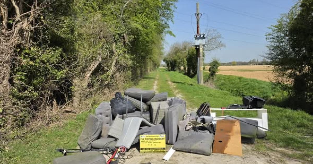 Waste fly-tipped just minutes from recycling centre