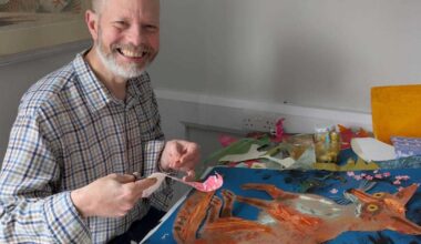 Mark Hearld art exhibition at his home in The Mount, York