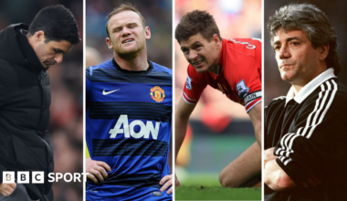 A graphic depicting Steven Gerrard, Mikel Arteta and Kevin Keegan