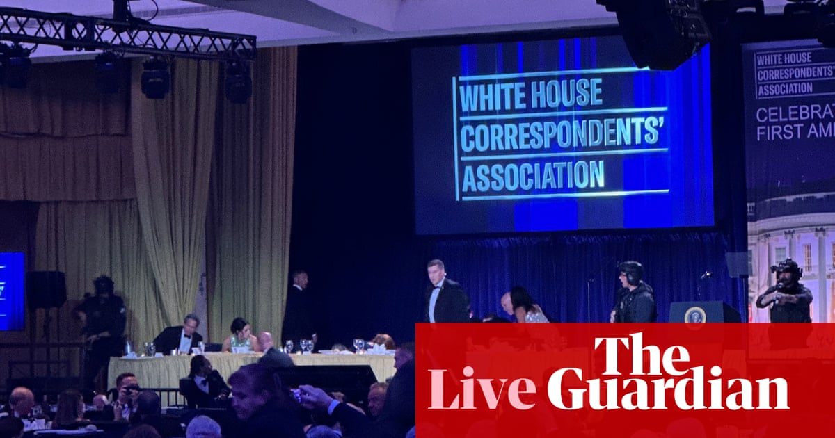 Suspected shooter apprehended after Donald Trump evacuated from White House correspondents’ dinner – live | Donald Trump