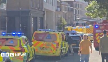 Emergency services on the scene at Farringdon Station