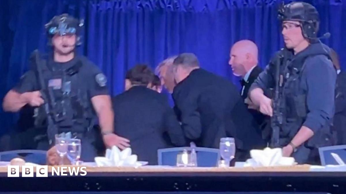 Trump says injured officer in 'great shape' after shooter stormed security at correspondents' dinner - follow live