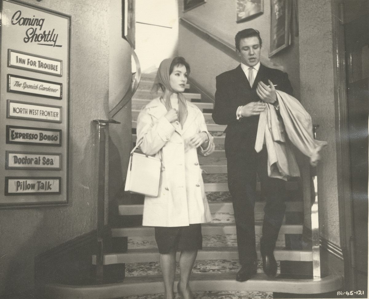 Shirley Anne Field and Albert Finney at the Savoy Cinema in Lenton 