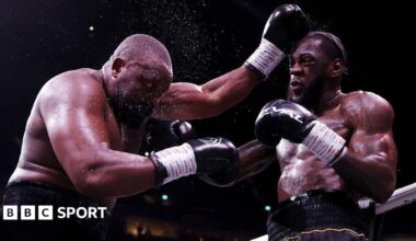 Derek Chisora is punched by Deontay Wilder