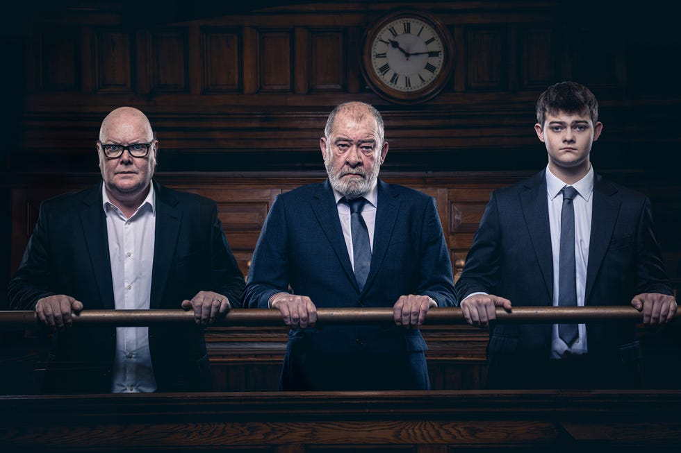 EMBARGOED UNTIL 28/04/2026 00:01 Paddy Kirk, Bear Wolf, Dylan Penders, Emmerdale paddy kirk, bear wolf, dylan penders, emmerdale