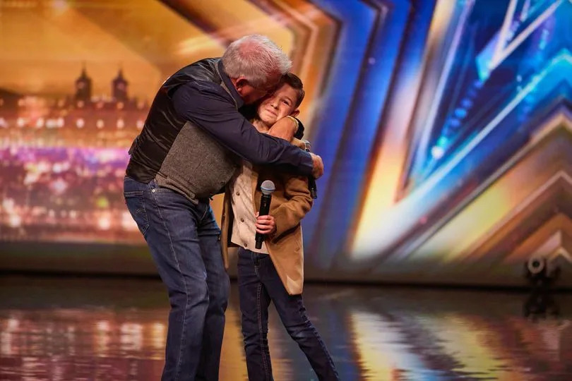 Frankie and Lucciano embrace after wowing the BGT judges