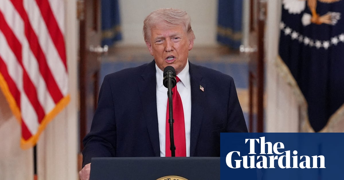Trump claims Iran war ‘nearing completion’ and seeks to justify conflict in prime-time address | Donald Trump