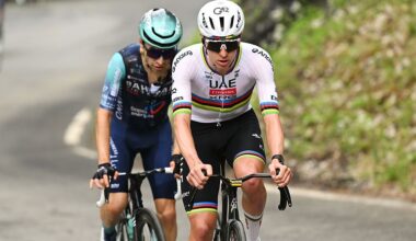MARTIGNY, SWITZERLAND - APRIL 29: Tadej Pogacar of Slovenia and UAE Team Emirates - XRG competes in the breakaway during the 79th Tour de Romandie 2026, Stage 2 a 171.2km stage from Martigny to Martigny on April 29, 2026 in Martigny, Switzerland. (Photo by Dario Belingheri/Getty Images)