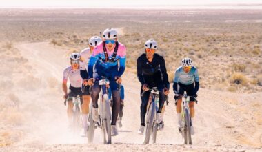 Brendan Johnston (right) won the 2026 Salty Lizard Gravel Race, sprinting in the finale from a small lead group