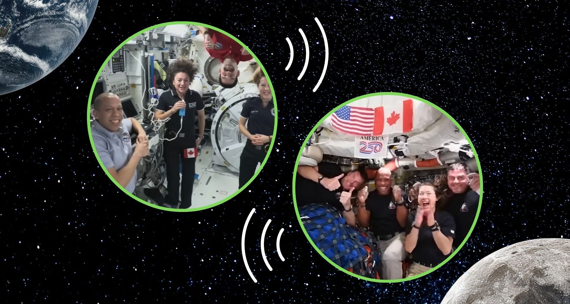 Artemis 2 calling ISS! Watch the farthest-ever astronaut call from the moon to Earth (video)