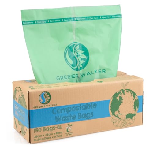 Greener Walker 6l-150bags 100% Compostable Biodegradable Bin Liners 6l/10l/30l Food Waste Bags With En13432 Certificate Caddy Kitchen Bin Liners