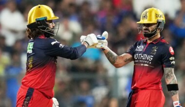Virat Kohli and Gautam Gambhir shake hands after the game, Lucknow Super Giants vs Royal Challengers Bangalore, IPL 2023, Lucknow, May 1, 2023