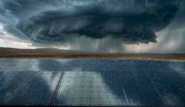 Solar panels forming rain clouds