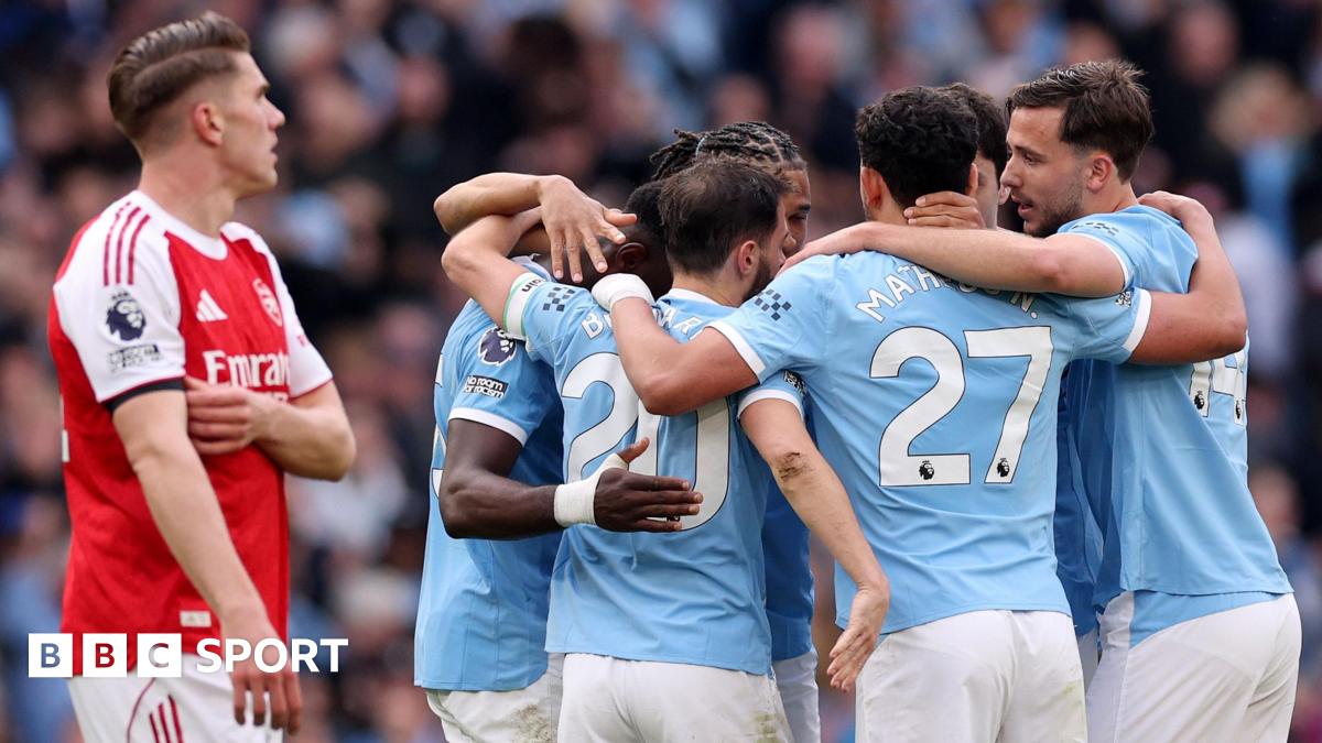Manchester City players celebrate