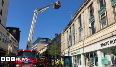 Firefighters in attendance in Nottingham city centre