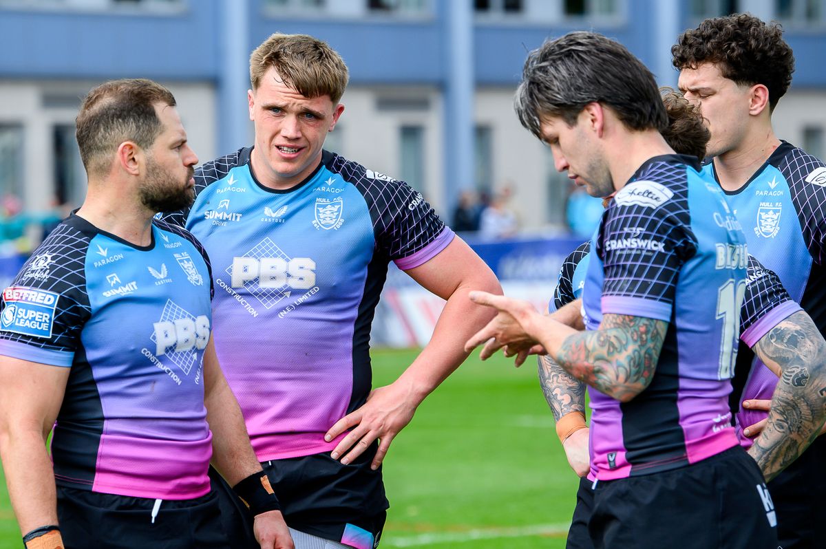 Hull FC dejected after their derby loss to Hull KR.