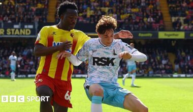 Watford 1-1 Charlton Athletic: Nestory Irankunda strike earns hosts draw