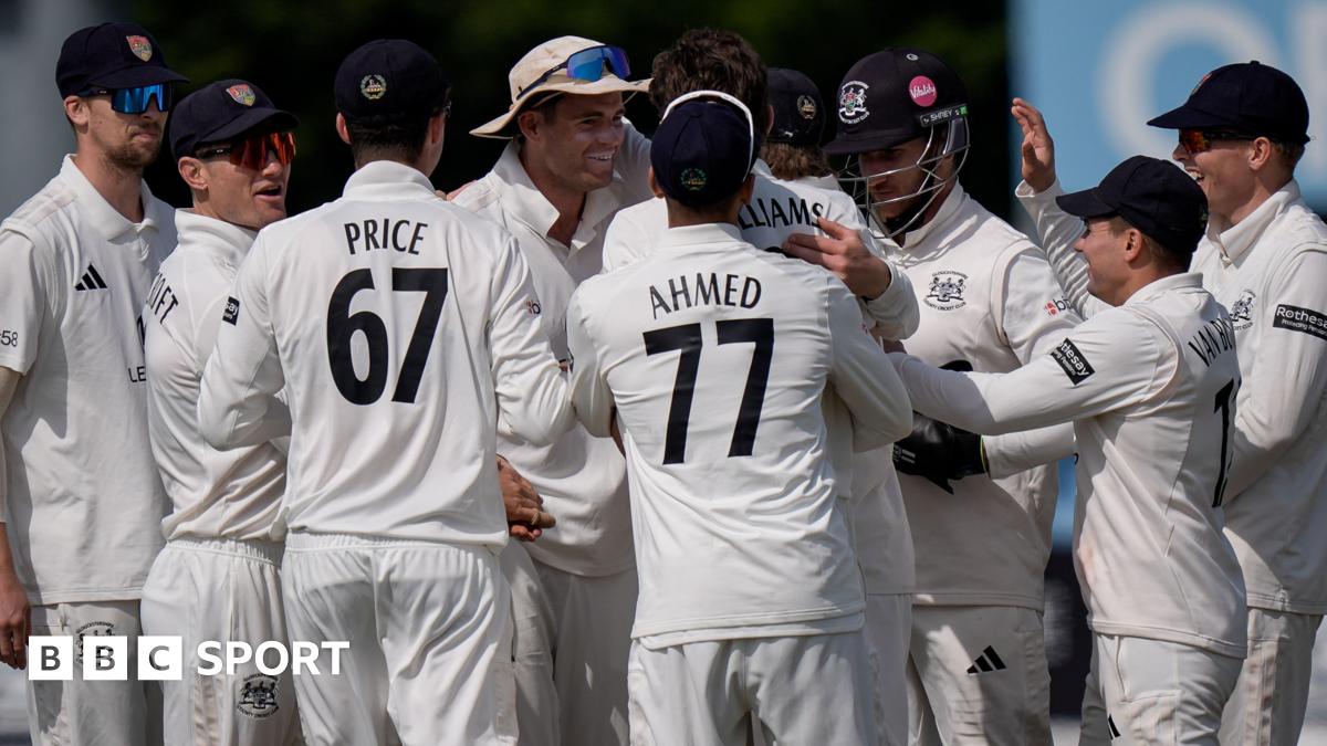 Gloucestershire celebrate taking wicket