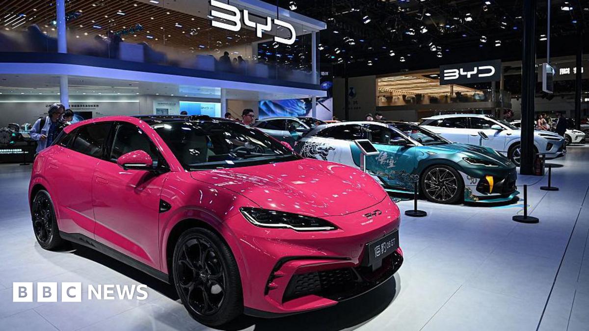 A BYD Seal 06 GT is seen on display on the opening day of the Beijing Auto Show