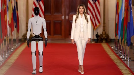 Melania Trump and AI powered robot named 'Figure 3' open White House summit – video