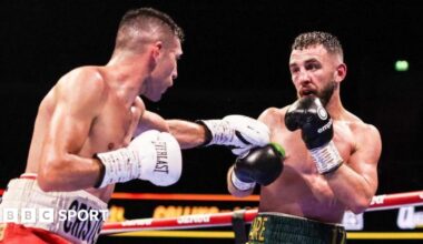 Cristobal Lorente (left) and Nathaniel Collins were fighting for the second time