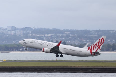 A Virgin Australia plane takes off