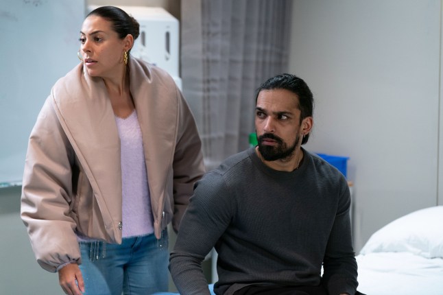 Ravi Gulati and Priya Nandra-Hart in hospital