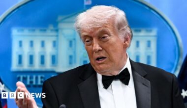 Split image of Trump and JD Vance