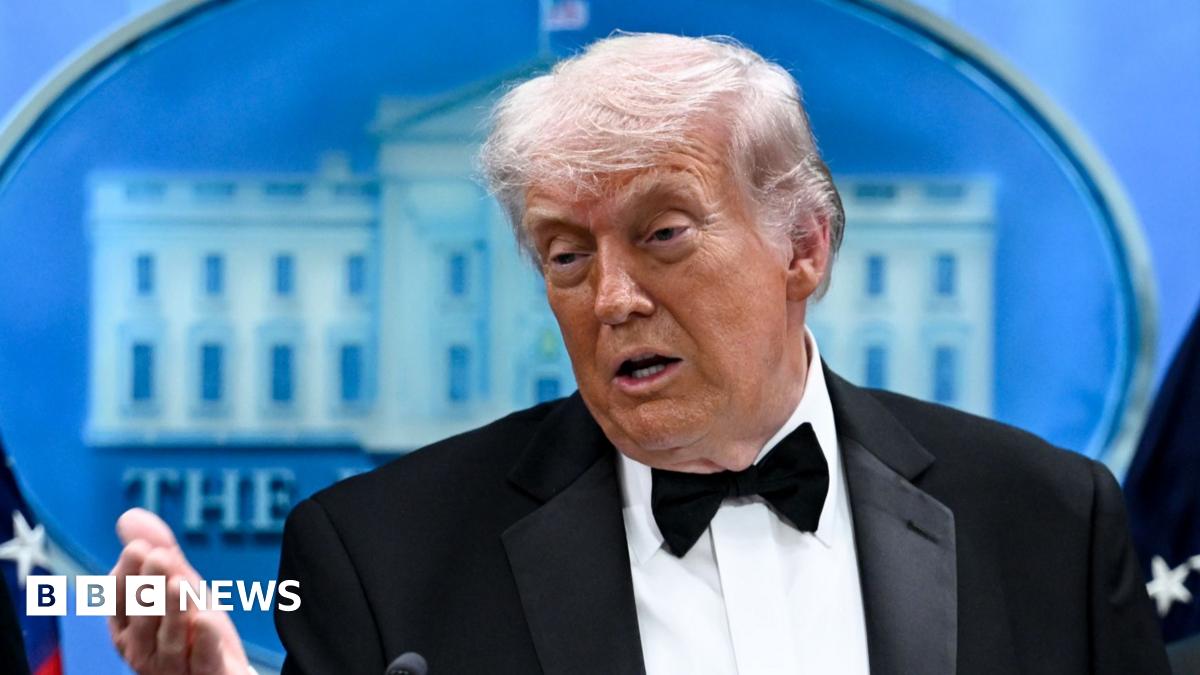 Split image of Trump and JD Vance