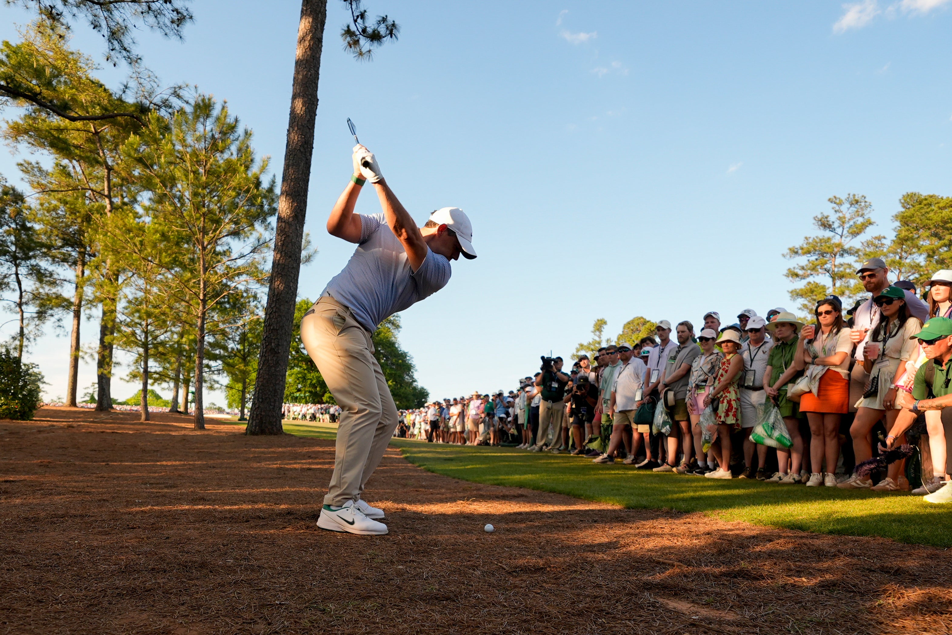 Not for the first time, McIlroy’s driving put him out of position heading down the 18th with a two-shot lead