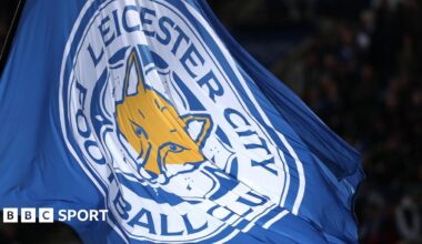 A flag with the Leicester City logo on it