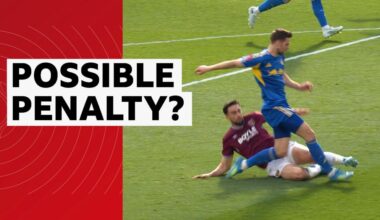 West Ham United's Max Kilman makes a challenge on Leeds United's Anton Stach