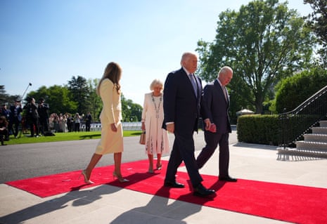 Donald Trump and King Charles III walked into the White House ahead of their spouses, Melania Trump and Queen Camilla in Washington on Monday.