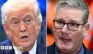 Composite photo of Donald Trump and Keir Starmer