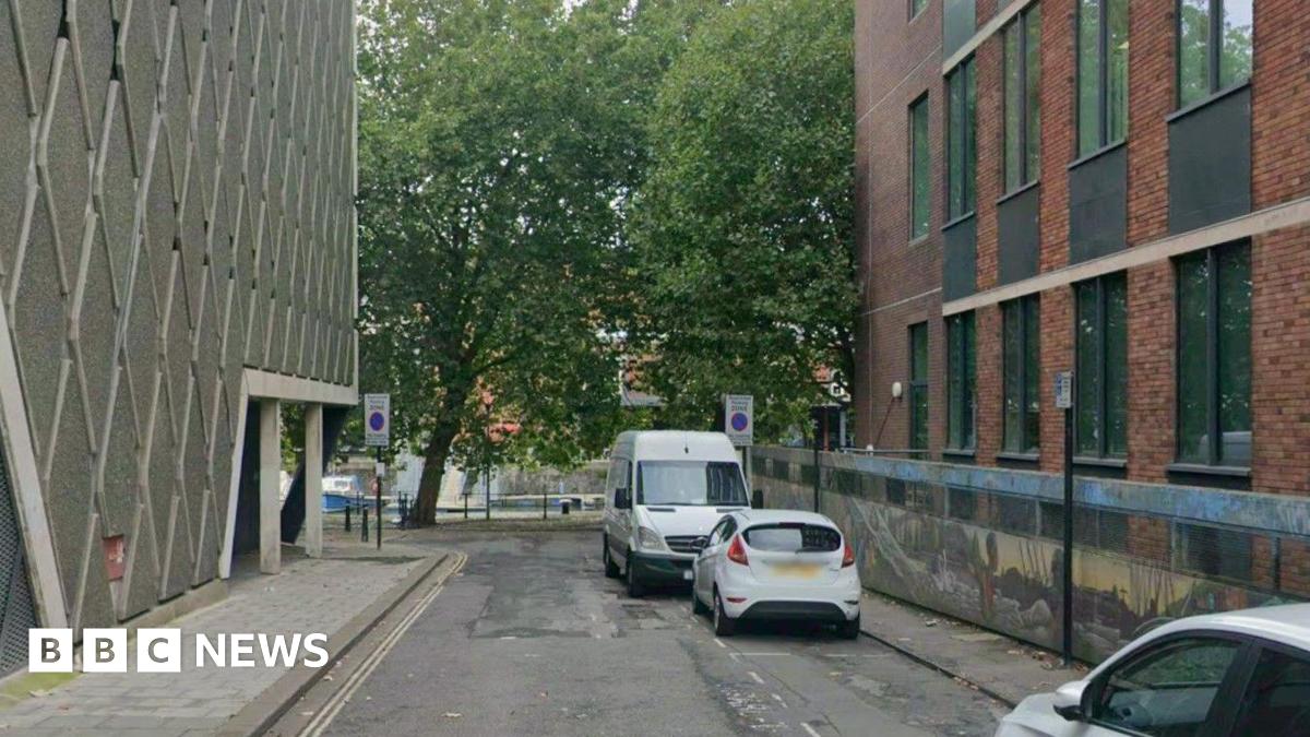Assembly Rooms Lane in Bristol on an overcast day