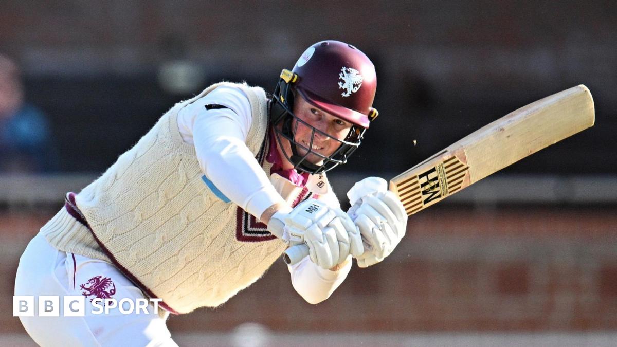 Somerset's James Rew batting against Nottinghamshire