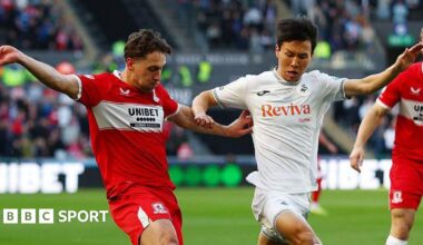 Swansea City 2-2 Middlesbrough: Boro miss chance to reclaim top-two spot