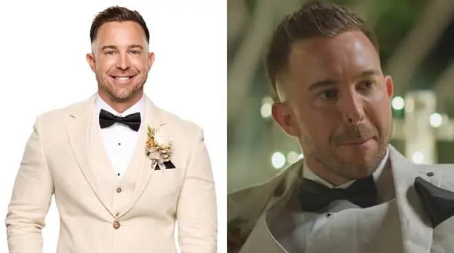MAFS Australia's promo image and at his reception.
