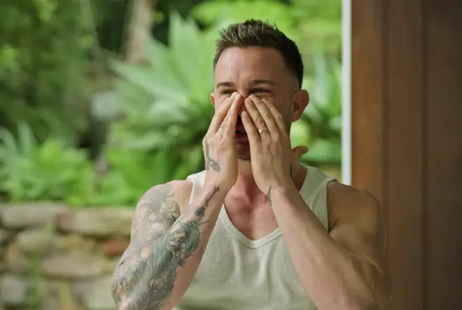 Chris pictured getting emotional.