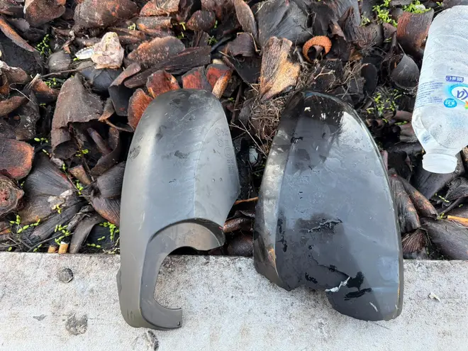 Instead of coming to my aid, the driver immediately sped away, leaving behind huge chunks of their car’s outer shell which were ripped off in the crash.