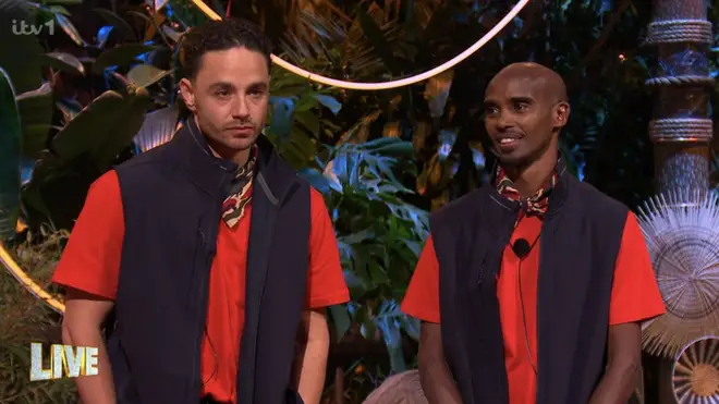 Adam Thomas and Sir Mo Farah at the live I'm A Celebrity South Africa final