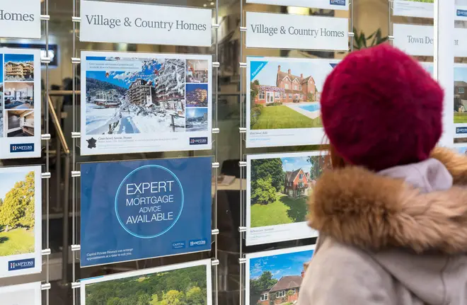Estate Agents window in England, UK.