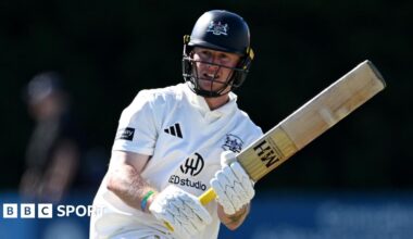 Miles Hammond batting for Gloucestershire.