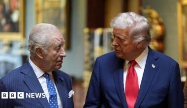 King Charles III (left) with US President Donald Trump at Windsor Castle, Berkshire, before formally bidding farewell to the president on day two of their state visit to the UK, September 18, 2025