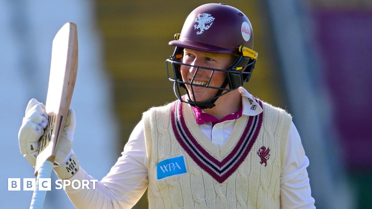 James Rew celebrates scoring fifty