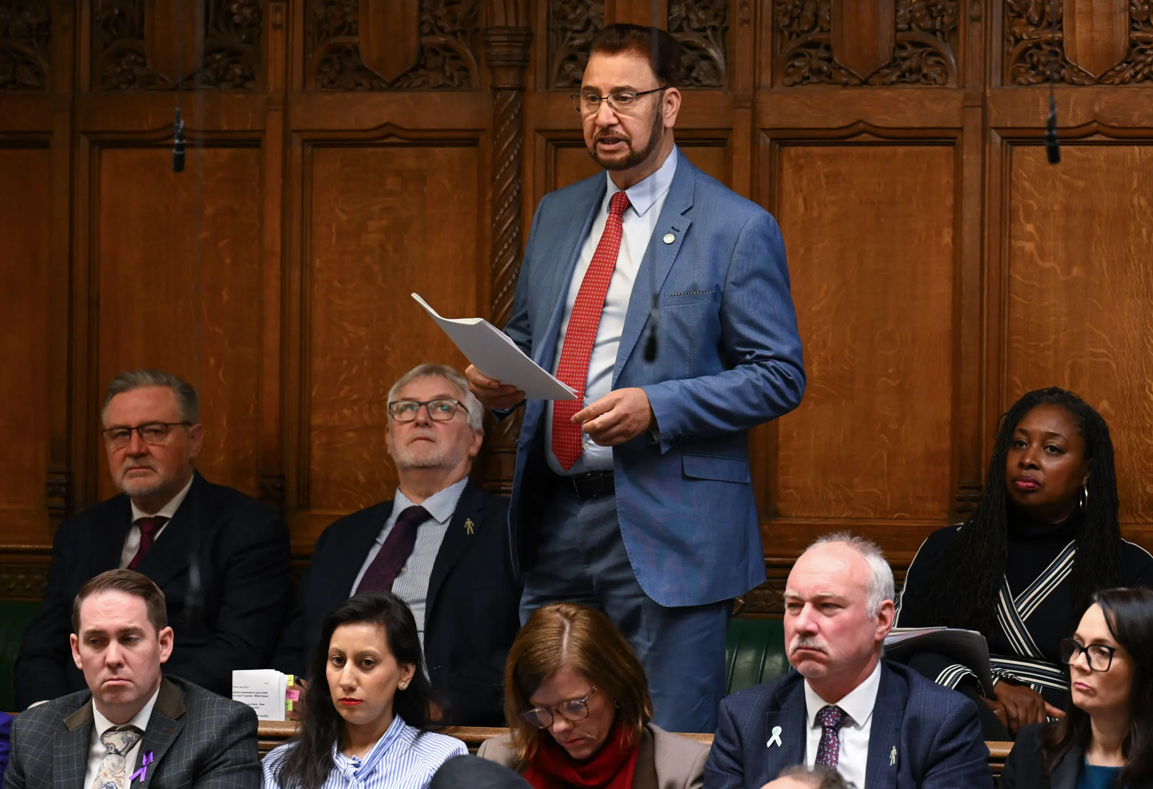 MP Afzal Khan speaking during Prime Minister's Questions in the House of Commons.