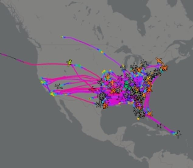 A graphic previously showed hundreds of jets flying in and out of Augusta for the Masters