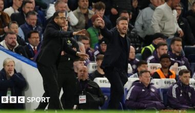 Liam Rosenior (left) and Michael Carrick at Stamford Bridge