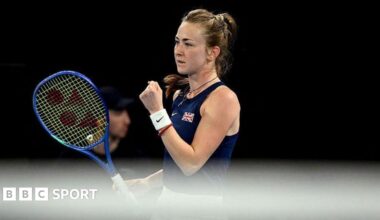 Mika Stojsavljevic punches her fist in celebration